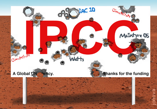 IPCC logo shot to pieces