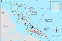 coral reef, acidification, amazon, map.