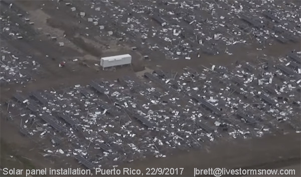 Solar Panels, damaged, Puerto Rico, Hurricane Maria. 