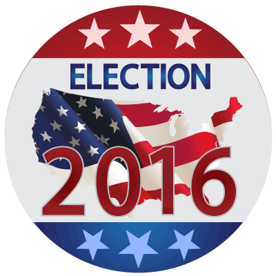 US election 2016, logo.