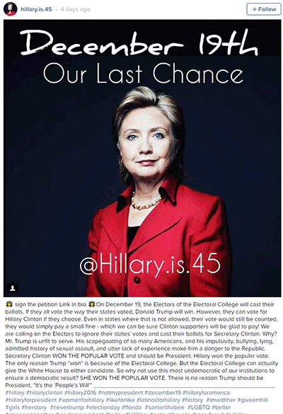 Elect Hillary. December 19th. Last Chance.